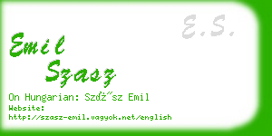 emil szasz business card